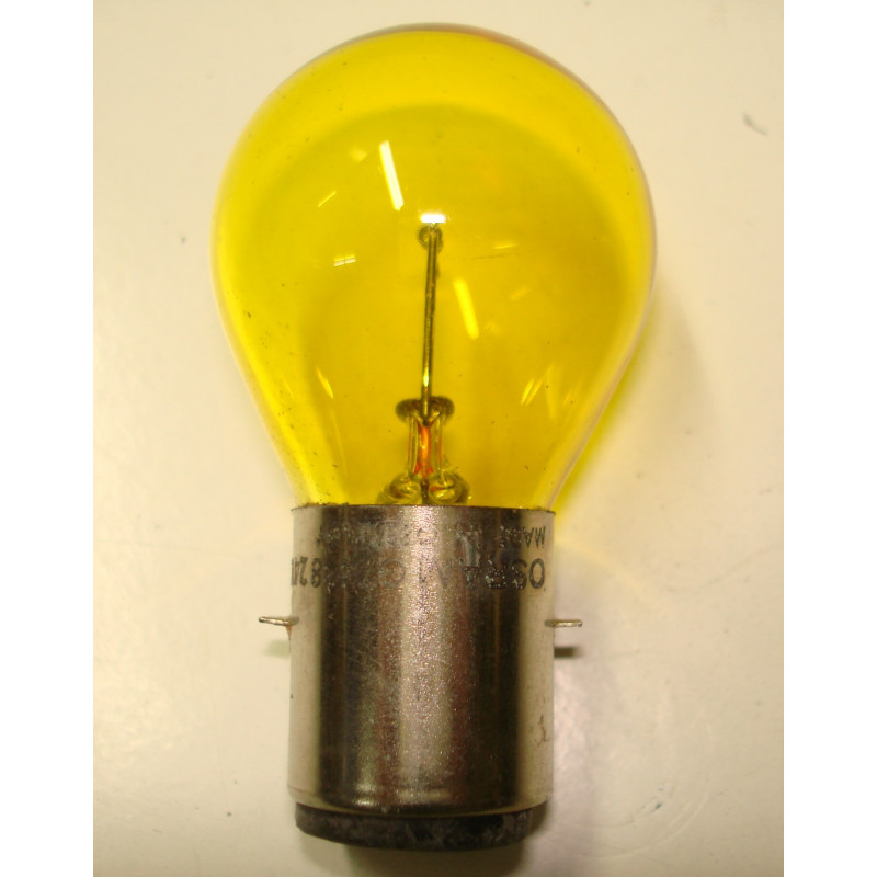 L2413 Lampe Bosch 1 plots 2 ergots plats jaune BA20S 50 W 24